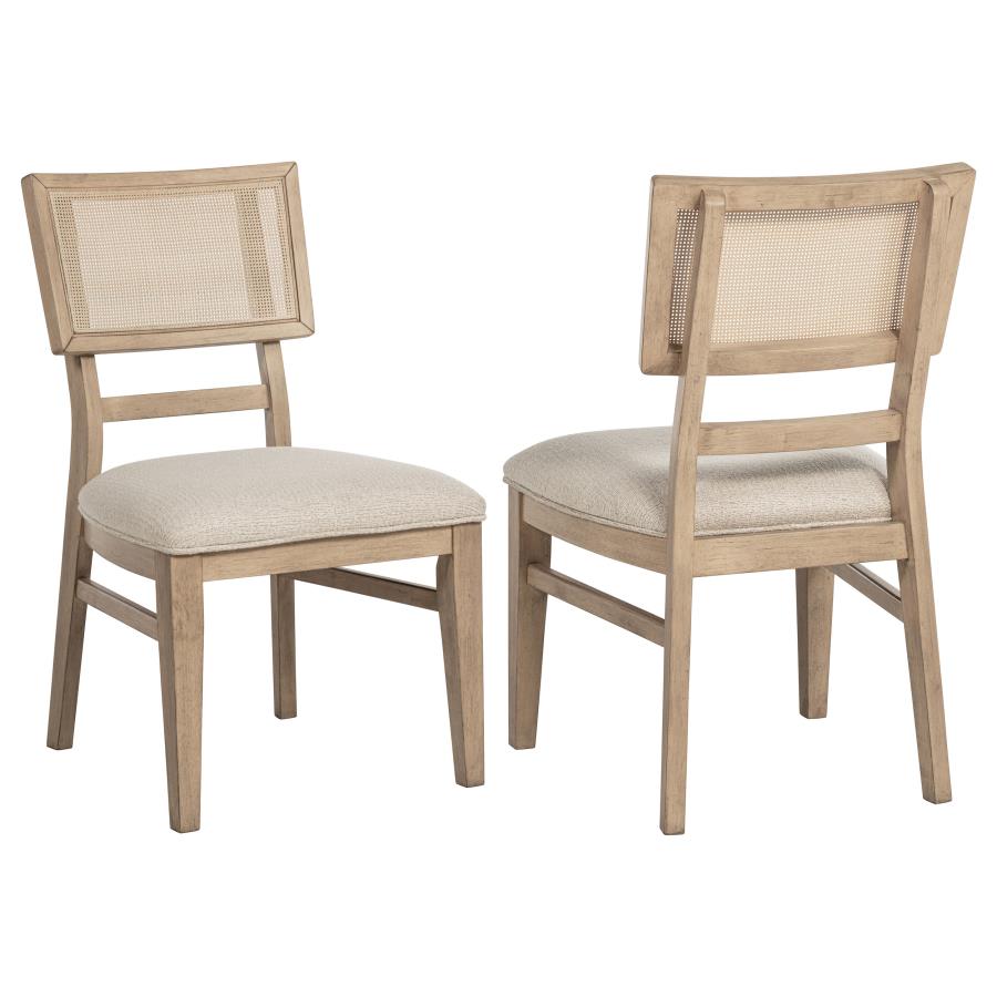 (image for) Kailani Radio Weave Cane Dining Side Chair Beige Oak - Click Image to Close