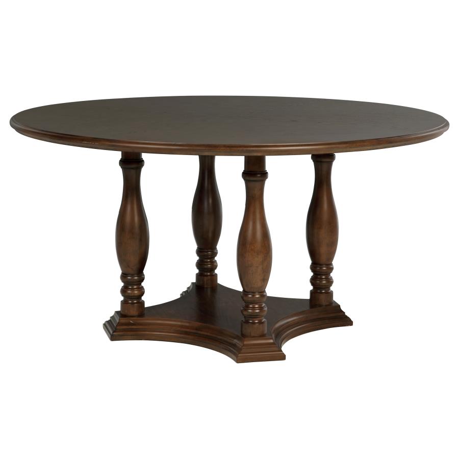 (image for) Landon 7-piece 60-inch Round Dining Table Set Rich Brown