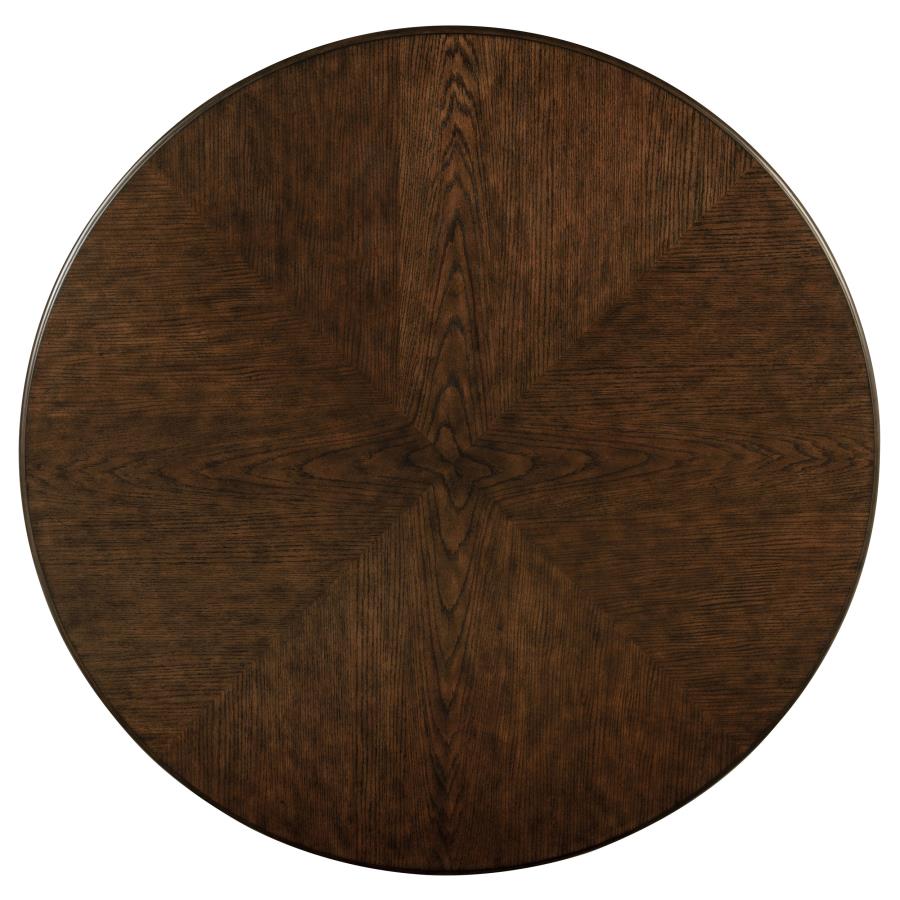 (image for) Landon 60-inch Round Wood Pedestal Dining Table Rich Brown