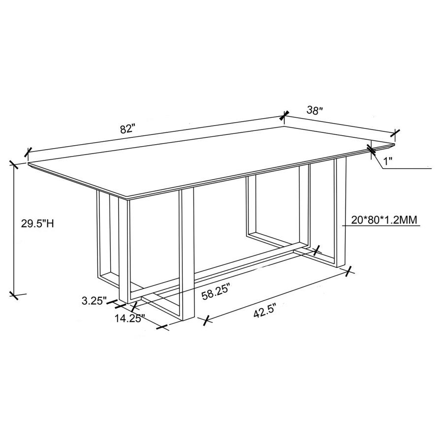 (image for) Annika 5-piece Rectangular Dining Set White and Chrome