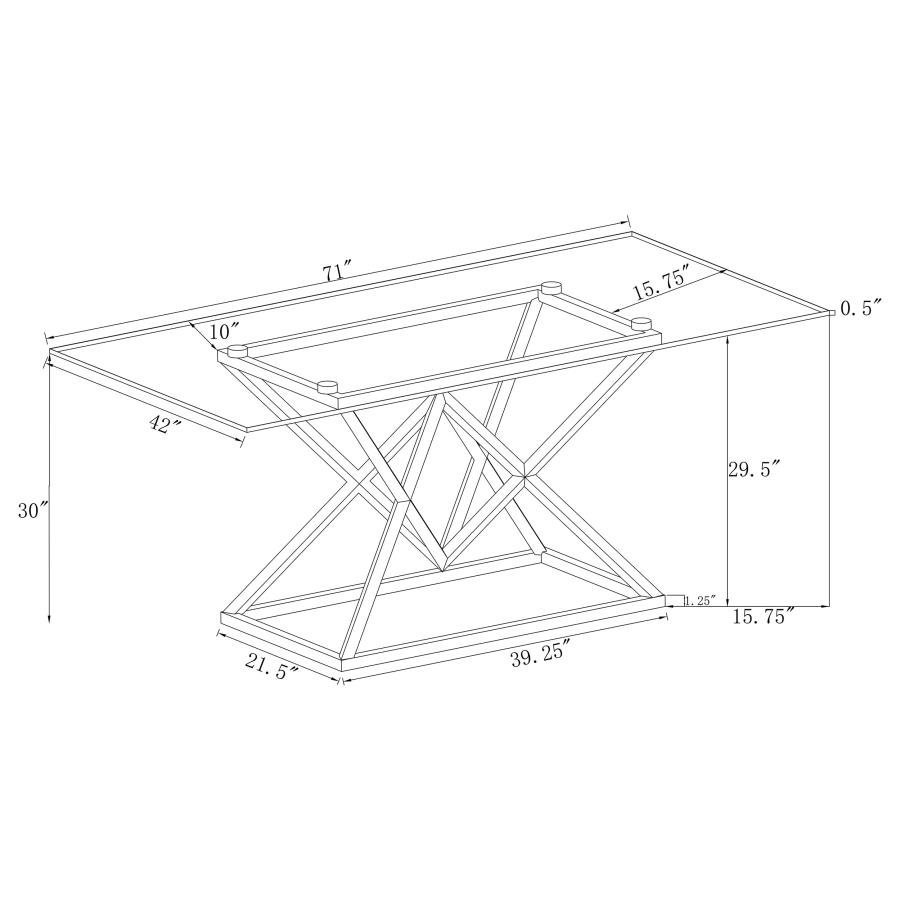 (image for) Beaufort 5-piece Rectangular Dining Set Chrome and Grey