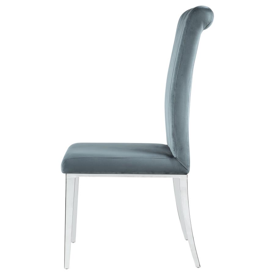 (image for) Beaufort Upholstered Dining Side Chair Steel Grey (Set of 2)