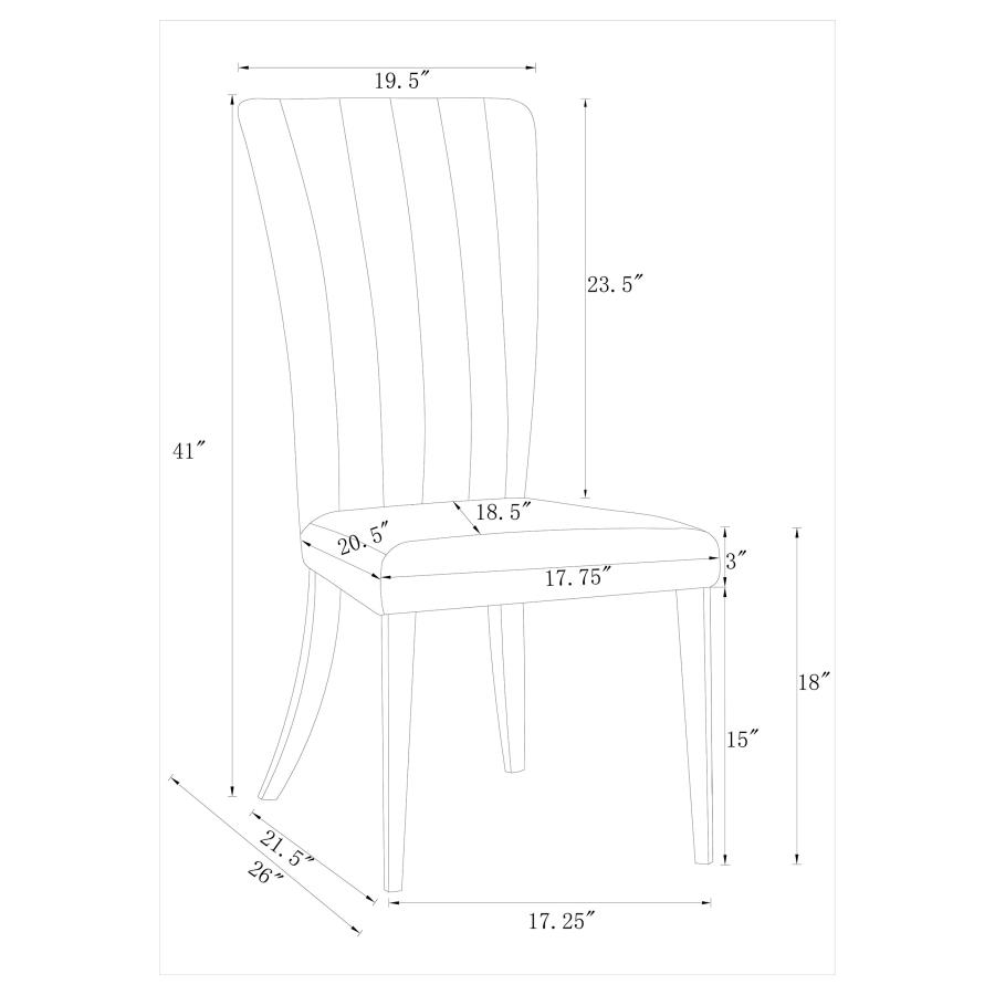 (image for) Beaufort Upholstered Dining Side Chair Steel Grey (Set of 2)