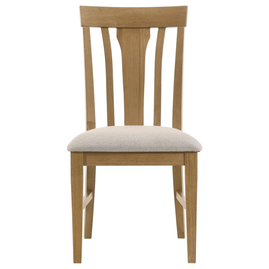 Hartville 7-piece Round Dining Table Set Natural Light Brown