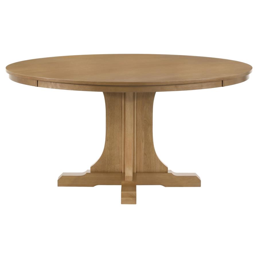Hartville 60-inch Round Dining Table Natural Light Brown