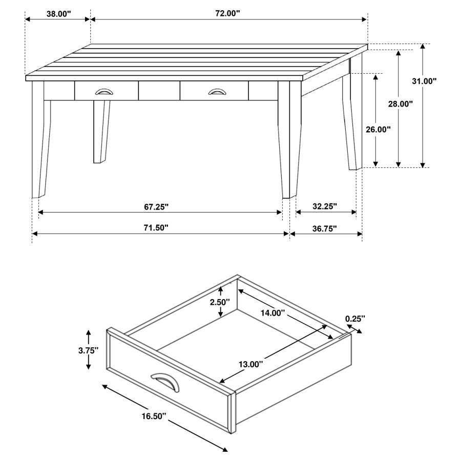 (image for) Kingman 5-piece Rectangular Dining Set Espresso and White