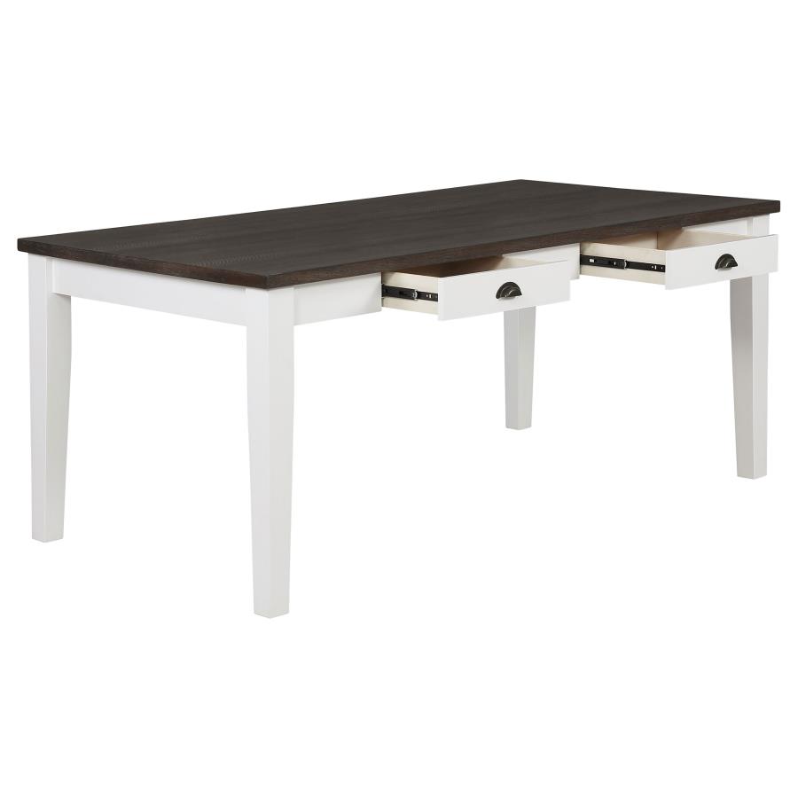 (image for) Kingman 72-inch 4-drawer Dining Table Distressed White - Click Image to Close