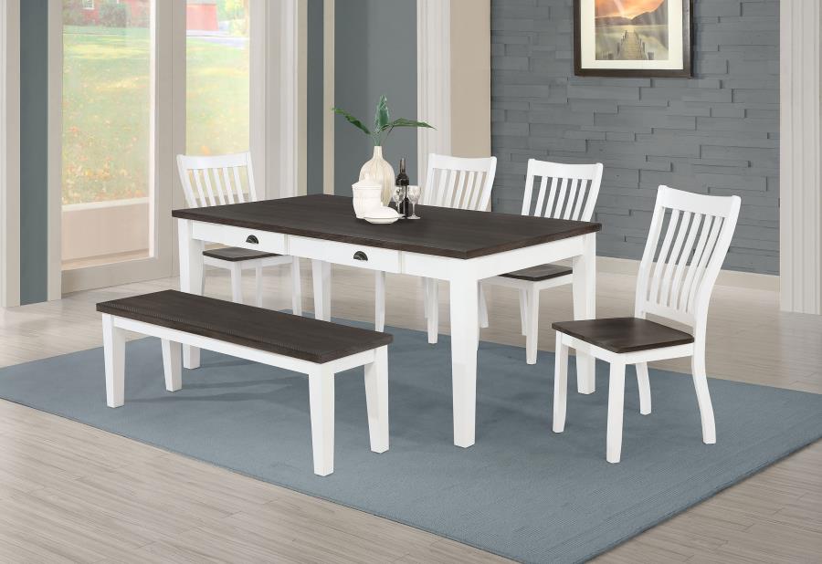 (image for) Kingman 72-inch 4-drawer Dining Table Distressed White