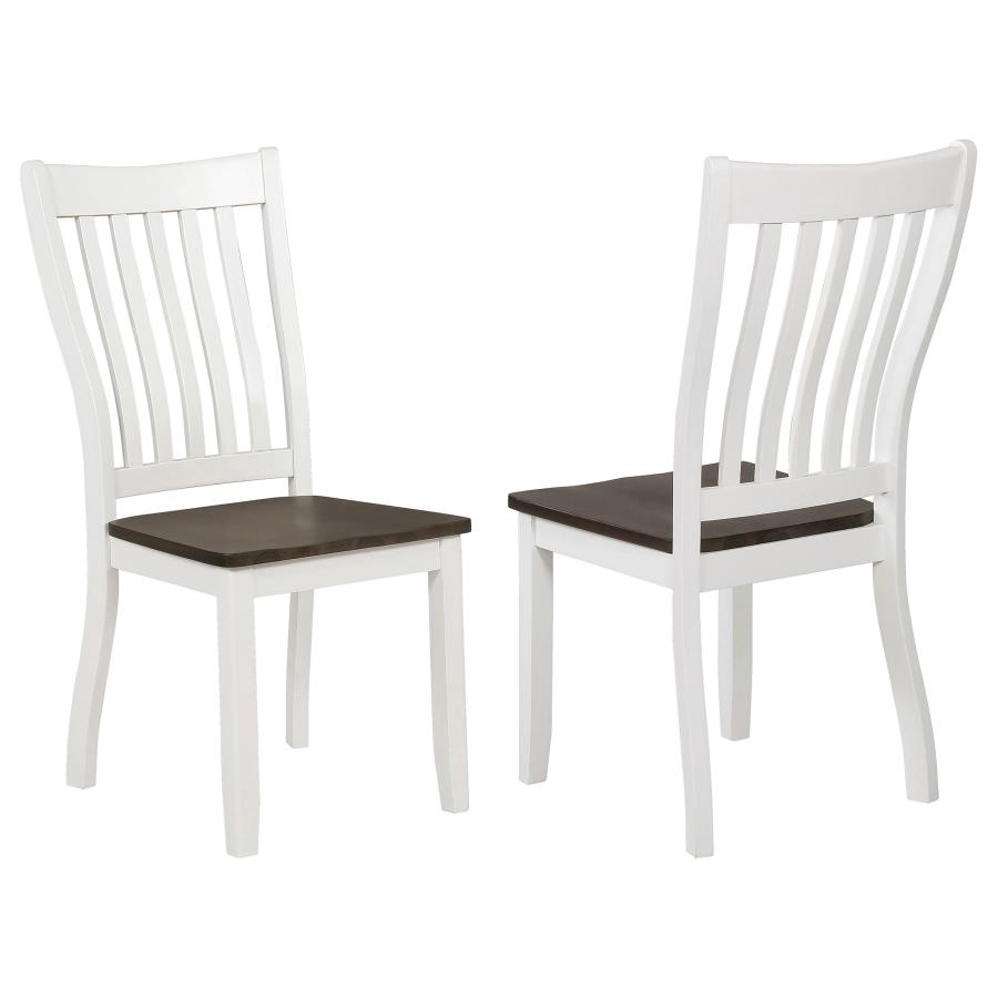 (image for) Kingman Wood Dining Side Chair Distressed White (Set of 2) - Click Image to Close