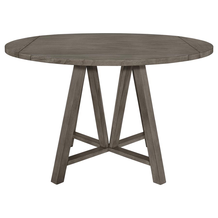 (image for) Athens Round 60-inch Drop Leaf Counter Dining Table Grey