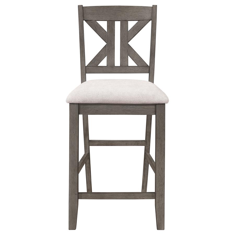 (image for) Athens Wood Counter Chair with Cushion Barn Grey (Set of 2)