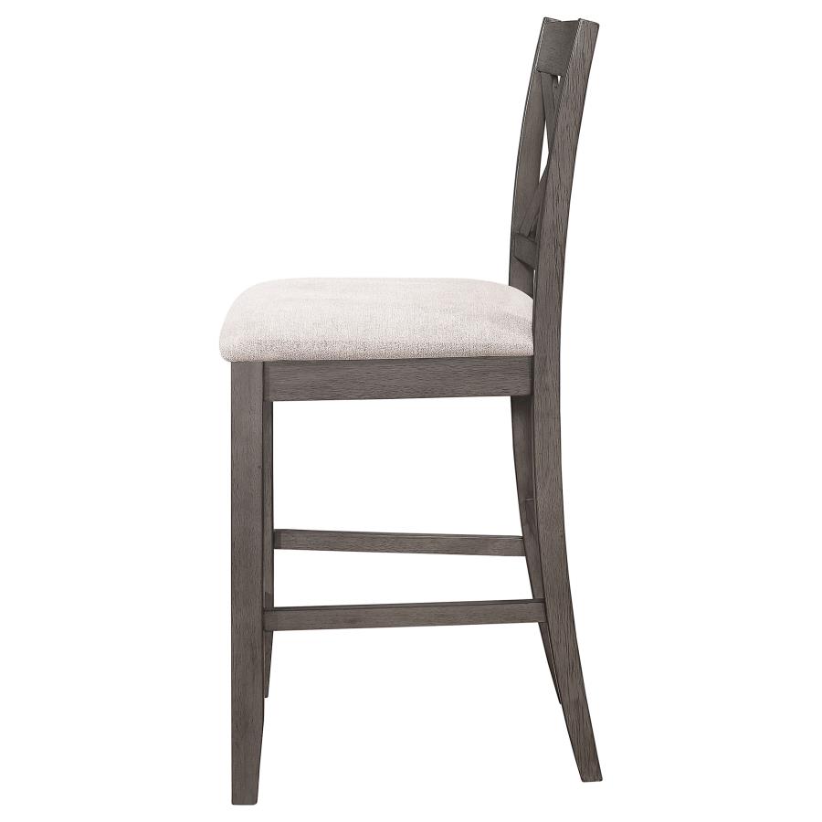 (image for) Athens Wood Counter Chair with Cushion Barn Grey (Set of 2)