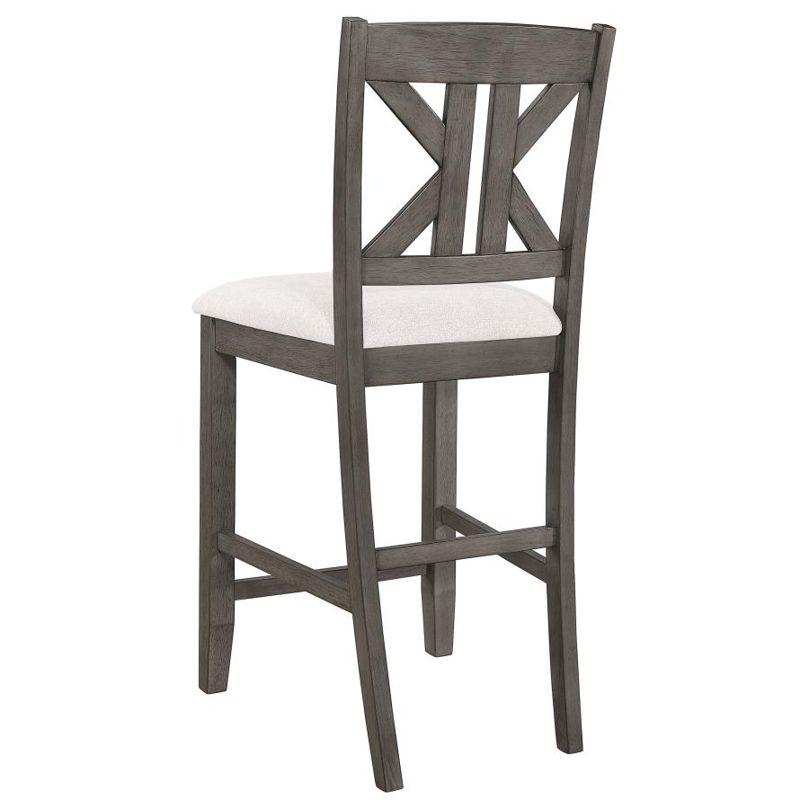 (image for) Athens Wood Counter Chair with Cushion Barn Grey (Set of 2)