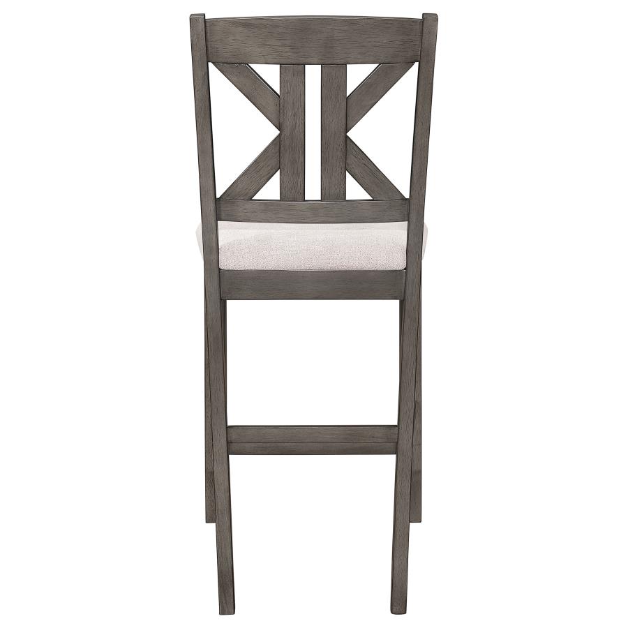 (image for) Athens Wood Counter Chair with Cushion Barn Grey (Set of 2)