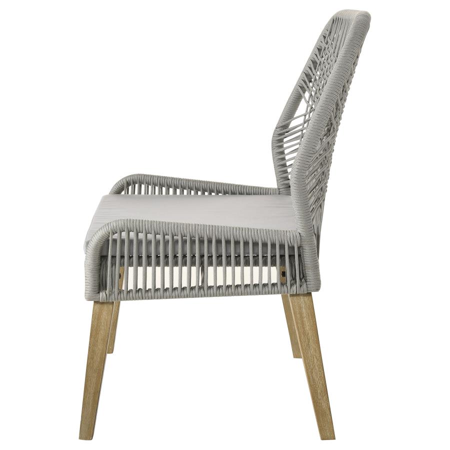 (image for) Nakia Woven Rope Dining Side Chairs Grey (Set of 2)