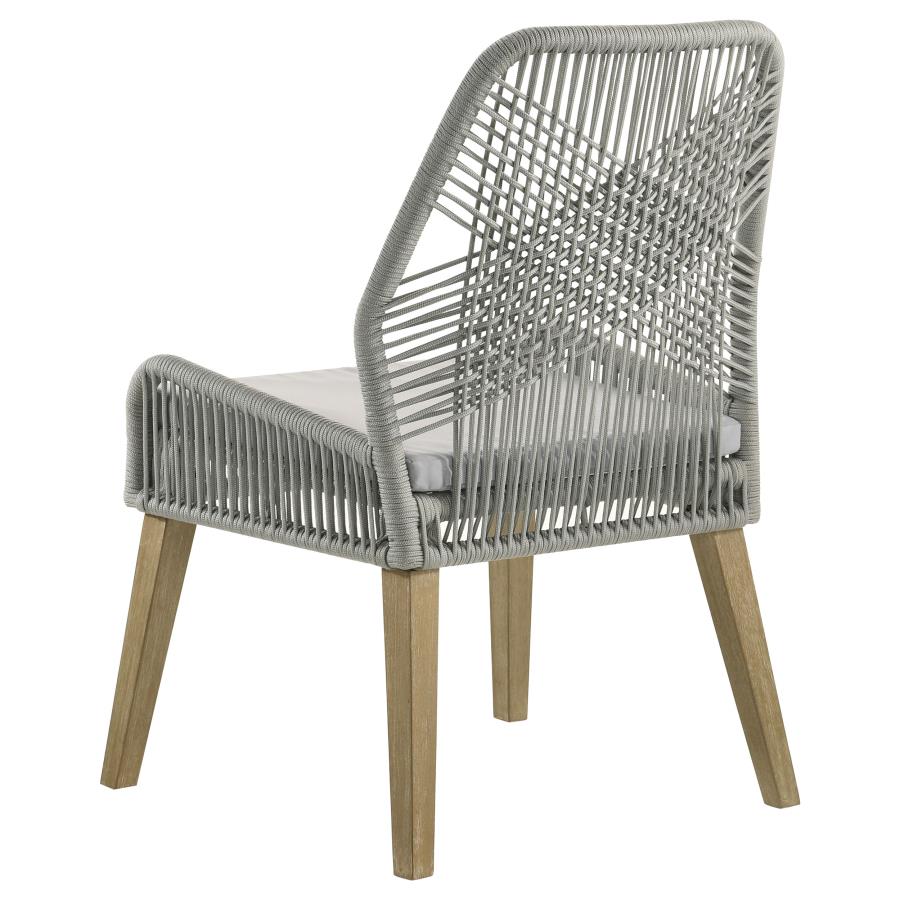 (image for) Nakia Woven Rope Dining Side Chairs Grey (Set of 2)