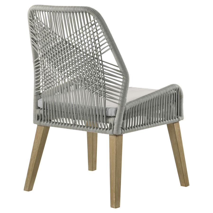 (image for) Nakia Woven Rope Dining Side Chairs Grey (Set of 2)