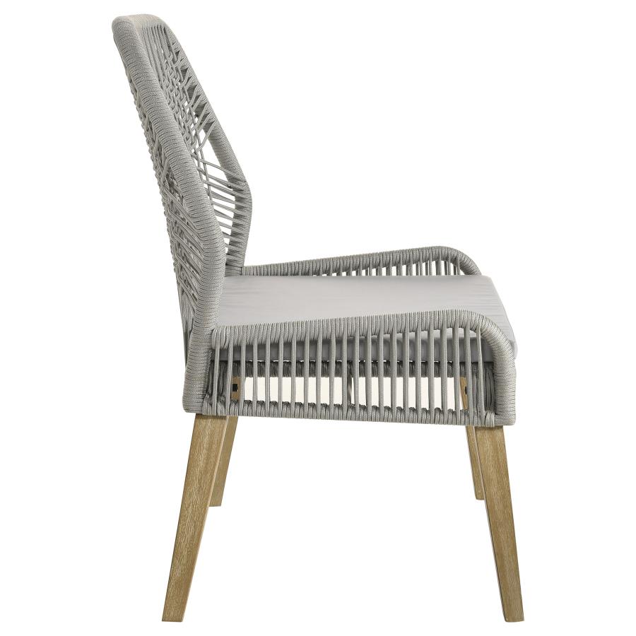 (image for) Nakia Woven Rope Dining Side Chairs Grey (Set of 2)