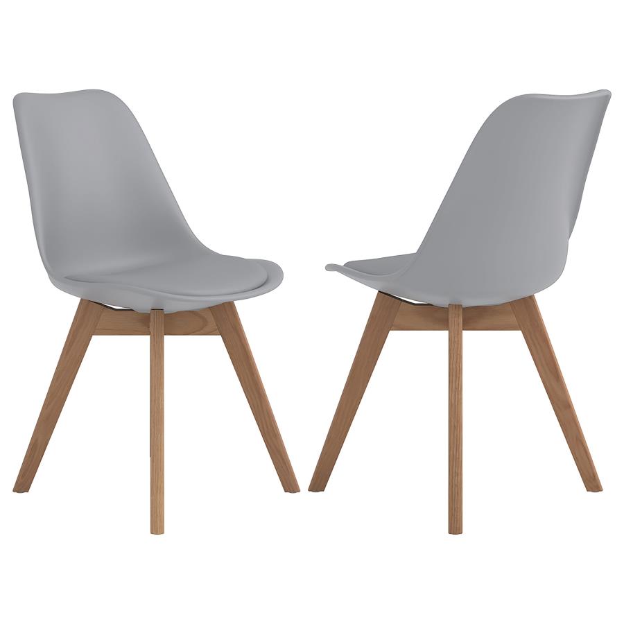 (image for) Caballo Polypropylene Dining Side Chair Grey (Set of 2) - Click Image to Close