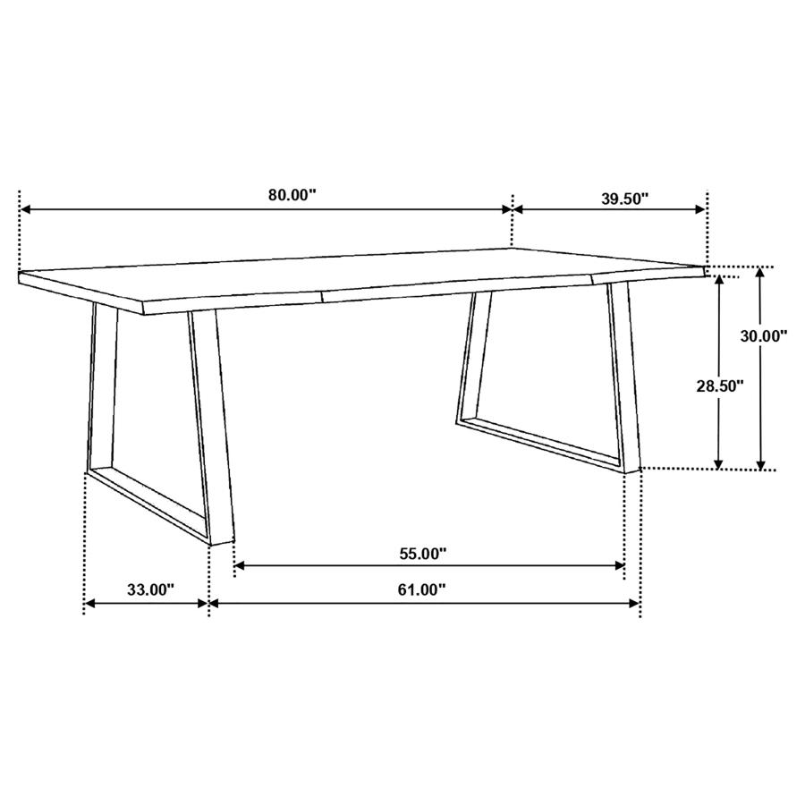 (image for) Ditman 80-inch Live Edge Dining Table Grey Sheesham - Click Image to Close