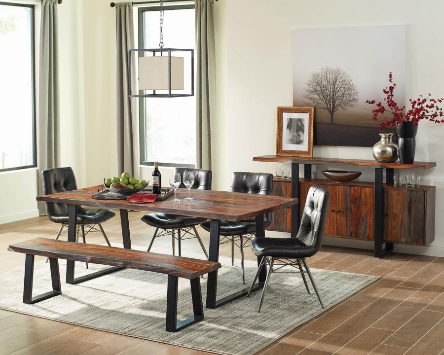 (image for) Ditman 80-inch Live Edge Dining Table Grey Sheesham