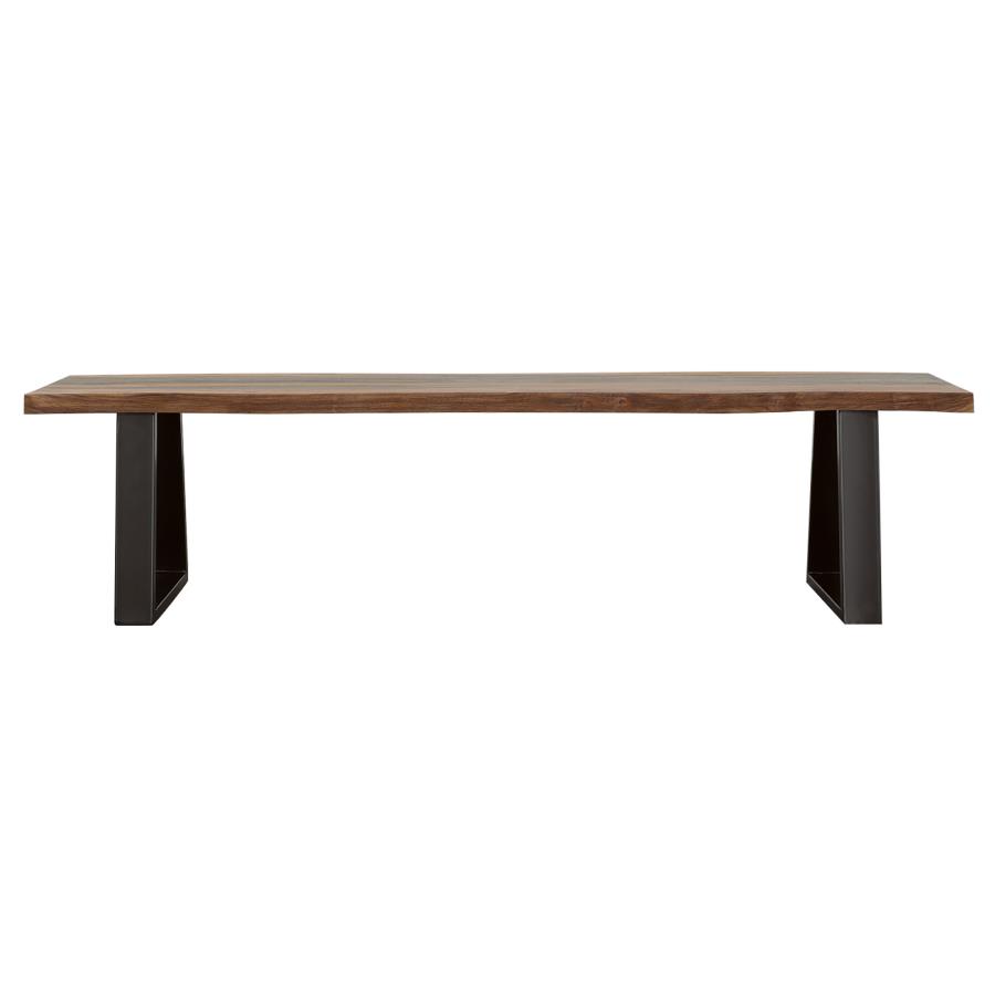 (image for) Ditman Live Edge Wood Dining Bench Grey Sheesham