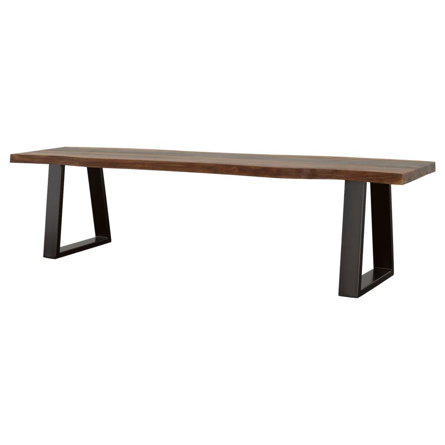 (image for) Ditman Live Edge Wood Dining Bench Grey Sheesham