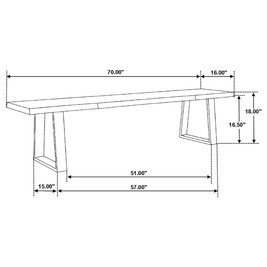 (image for) Ditman Live Edge Wood Dining Bench Grey Sheesham