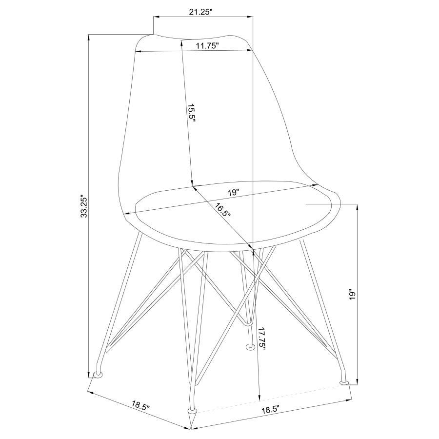 (image for) Juniper Polypropylene Dining Side Chair Grey (Set of 2)