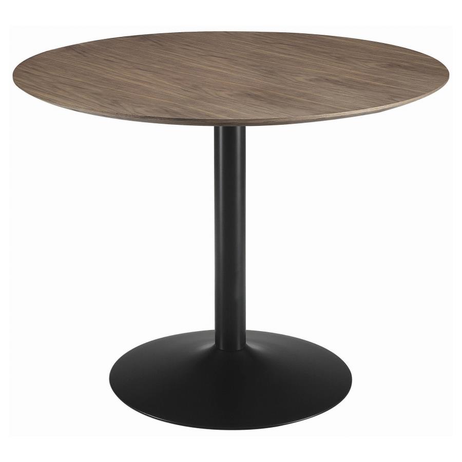 (image for) Cora Round 40-inch Wood Top Dining Table Brown Walnut - Click Image to Close