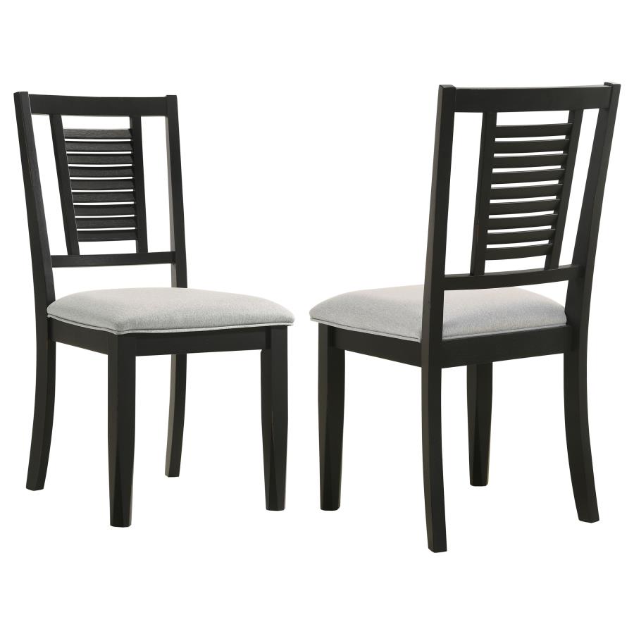 (image for) Appleton Wood Dining Side Chair Washed Black (Set of 2) - Click Image to Close