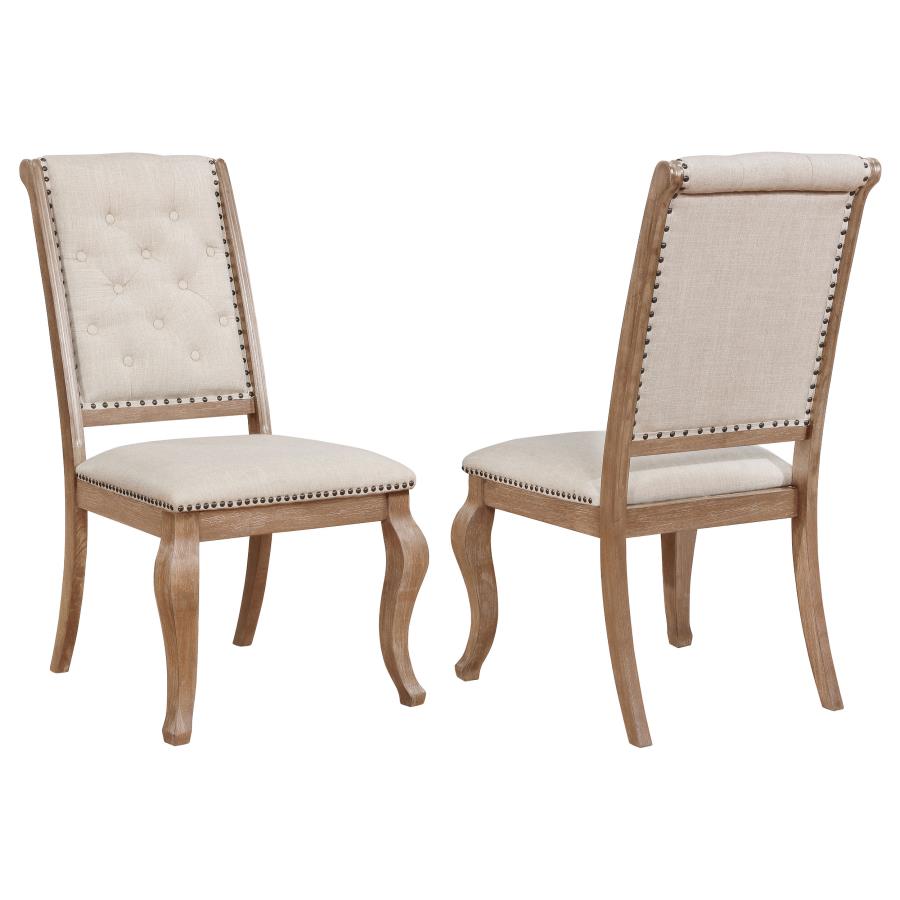 (image for) Brockway Upholstered Dining Chair Barley Brown (Set of 2) - Click Image to Close