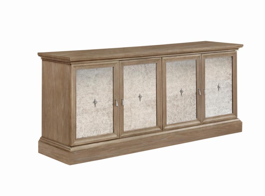 (image for) Brockway 4-door Dining Sideboard Buffet Cabinet Barley Brown - Click Image to Close