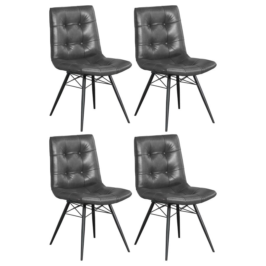 (image for) Aiken Upholstered Dining Side Chair Charcoal (Set of 4) - Click Image to Close