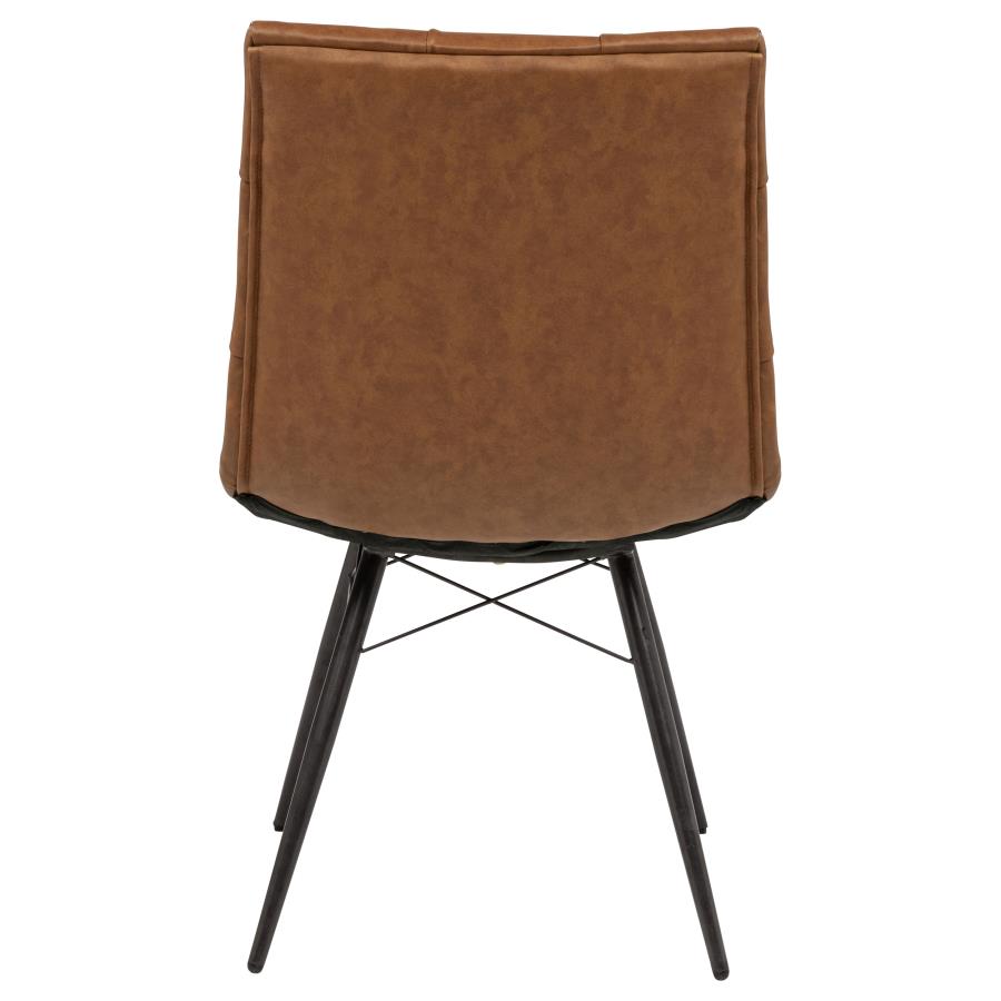Aiken Faux Leather Upholstered Dining Side Chair Saddle Brown (Set of 4)