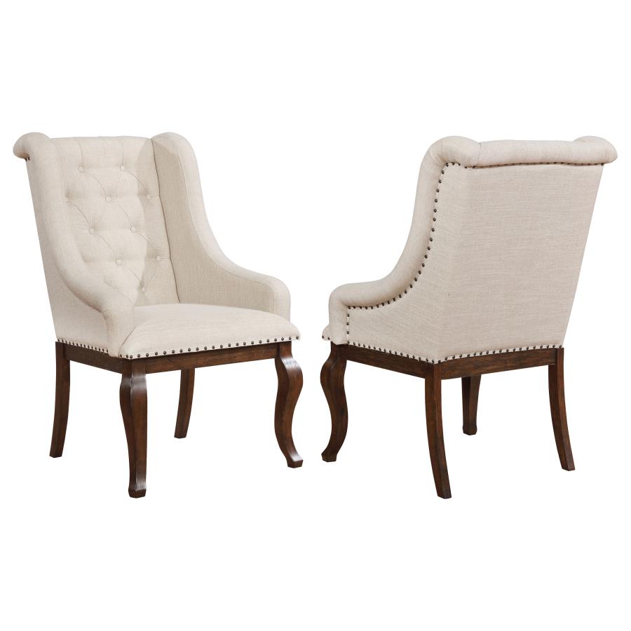 (image for) Brockway Upholstered Arm Chair Barley Java (Set of 2) - Click Image to Close