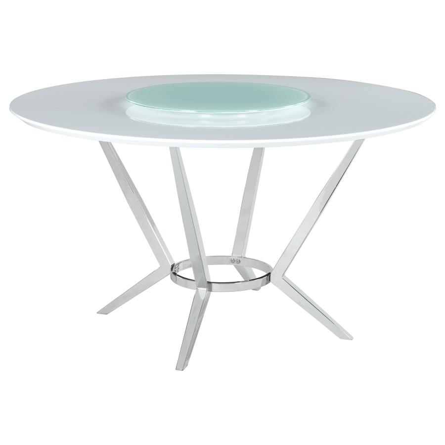 (image for) Abby 5-piece Round Dining Table Set White High Gloss