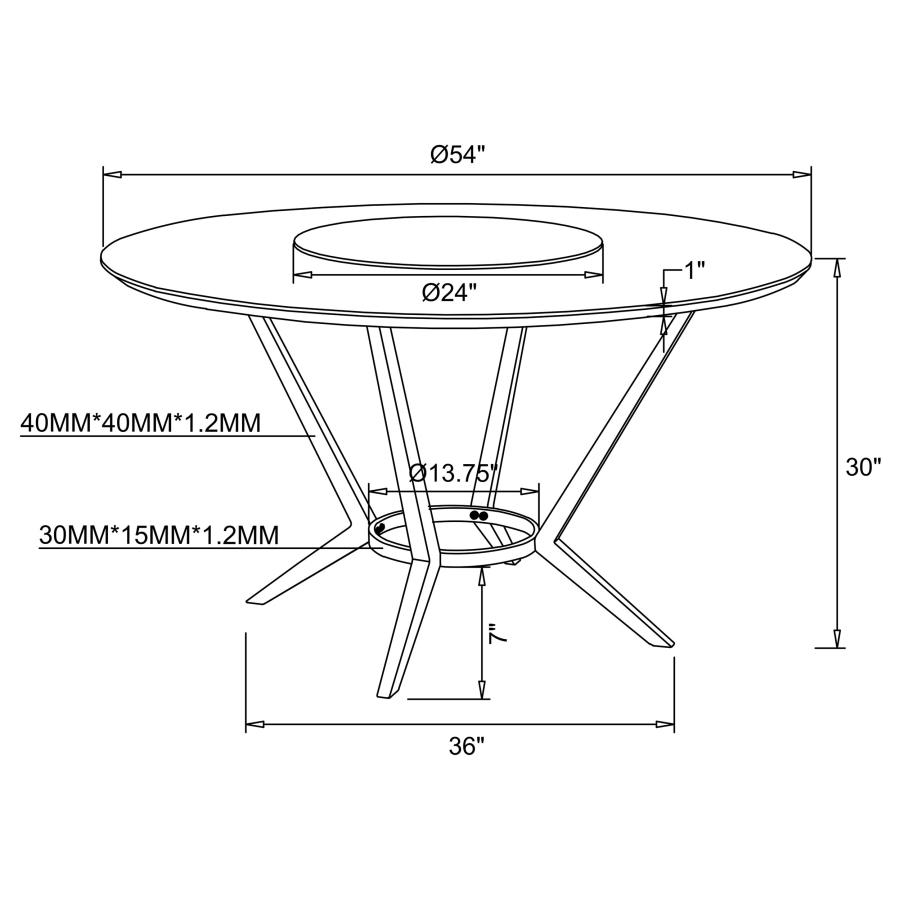 (image for) Abby Round 54-inch Lazy Susan Dining Table White High Gloss