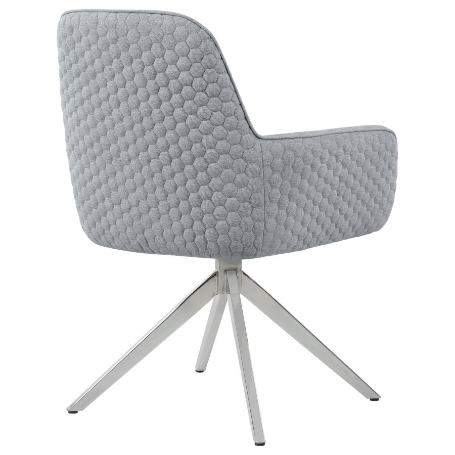 (image for) Abby Fabric Upholstered Swivel Dining Arm Chair Light Grey