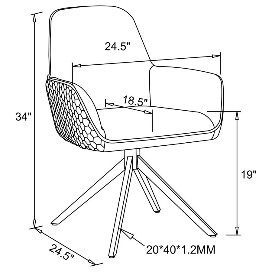 (image for) Abby Fabric Upholstered Swivel Dining Arm Chair Light Grey