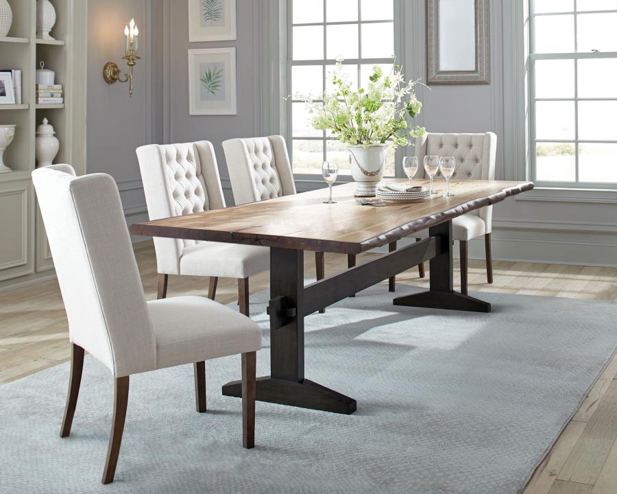 (image for) Bexley 5-piece Rectangular Live Edge Dining Table Set Honey - Click Image to Close