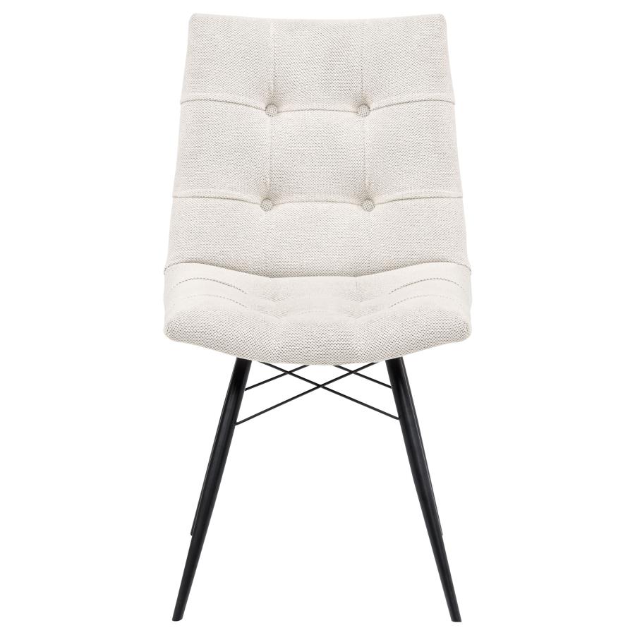 Aiken Fabric Upholstered Dining Side Chair Saddle Stone White (Set of 4)