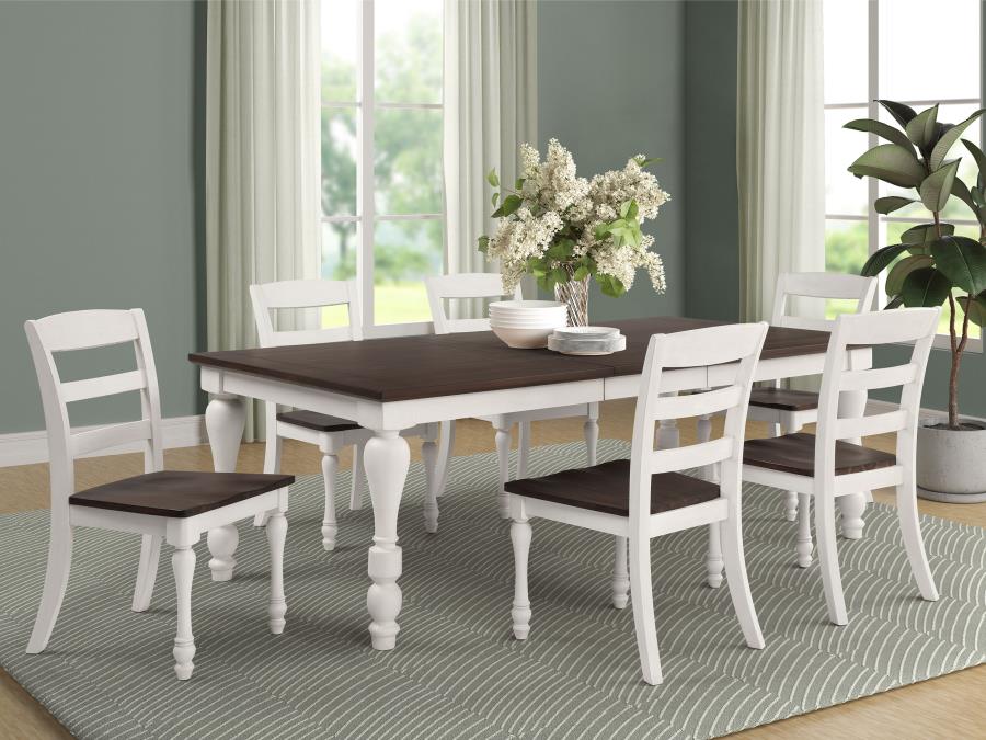 (image for) Madelyn 7-piece Rectangular Dining Table Set Coastal White - Click Image to Close