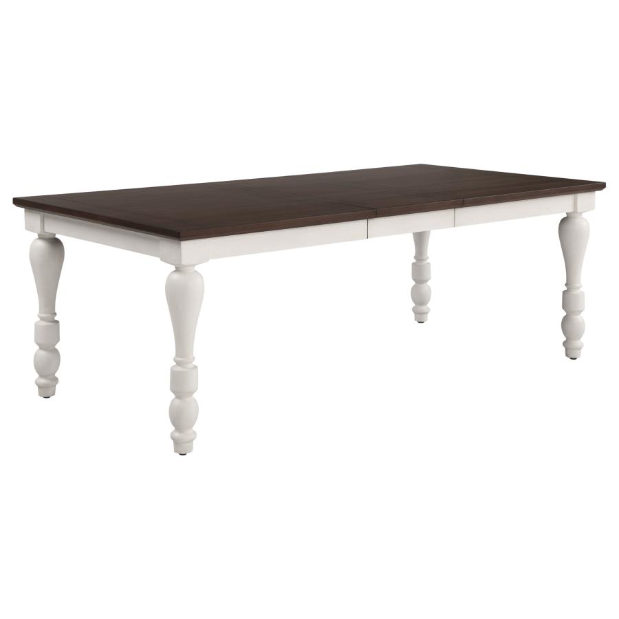 (image for) Madelyn 86-inch Extension Leaf Dining Table Coastal White - Click Image to Close