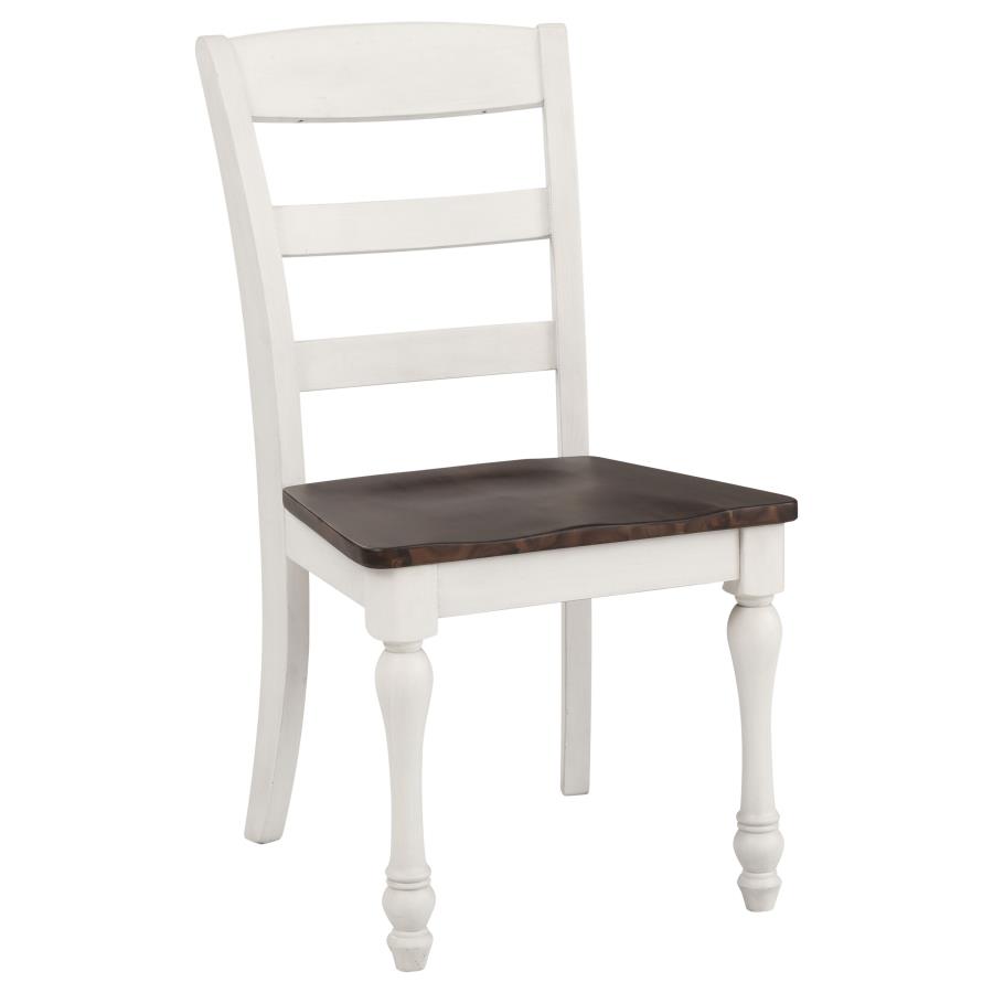 (image for) Madelyn Wood Dining Side Chair Coastal White (Set of 2)