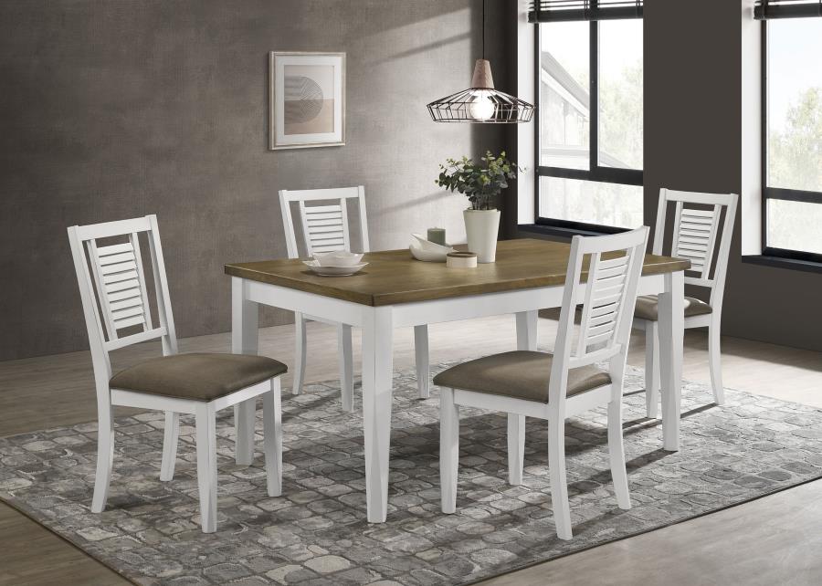 (image for) Appleton 5-piece Rectangular Dining Set Distressed White - Click Image to Close