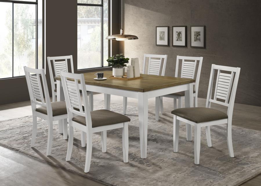 (image for) Appleton 7-piece Rectangular Dining Set Distressed White - Click Image to Close