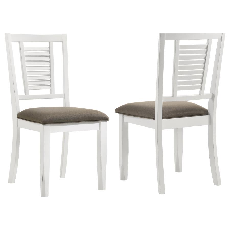 (image for) Appleton Wood Dining Side Chair Distressed White (Set of 2) - Click Image to Close