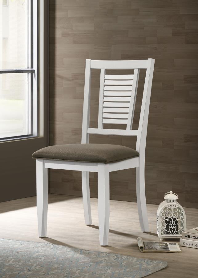 (image for) Appleton Wood Dining Side Chair Distressed White (Set of 2)