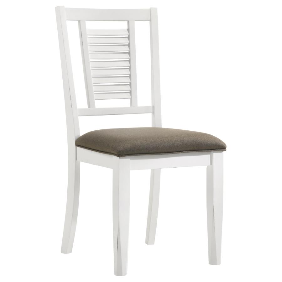 (image for) Appleton Wood Dining Side Chair Distressed White (Set of 2)